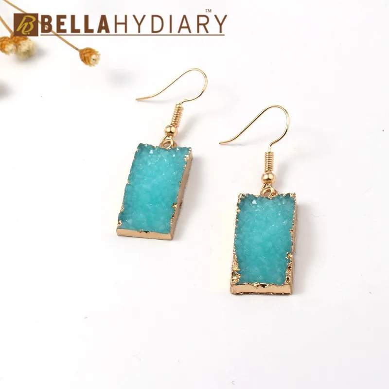Bijoux новые искусственные камни Друза полимерные серьги подарок Висячие серьги для женщин ювелирные изделия массивные Подвески Brinco Mujer Moda