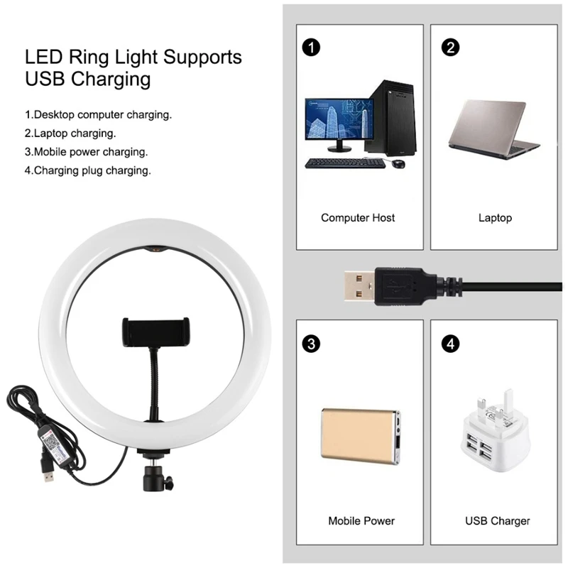 PULUZ PKT3052B 10 2 дюйма RGBW светодиодный светильник с регулируемой яркостью и двойной