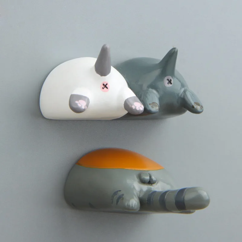 Магнитная наклейка на холодильник с мультяшными животными кошкой ягодицами