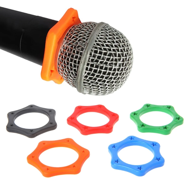 

5 Pcs Rubber Anti Slip Roller Ring Protection For Handheld Wireless Microphone K92F