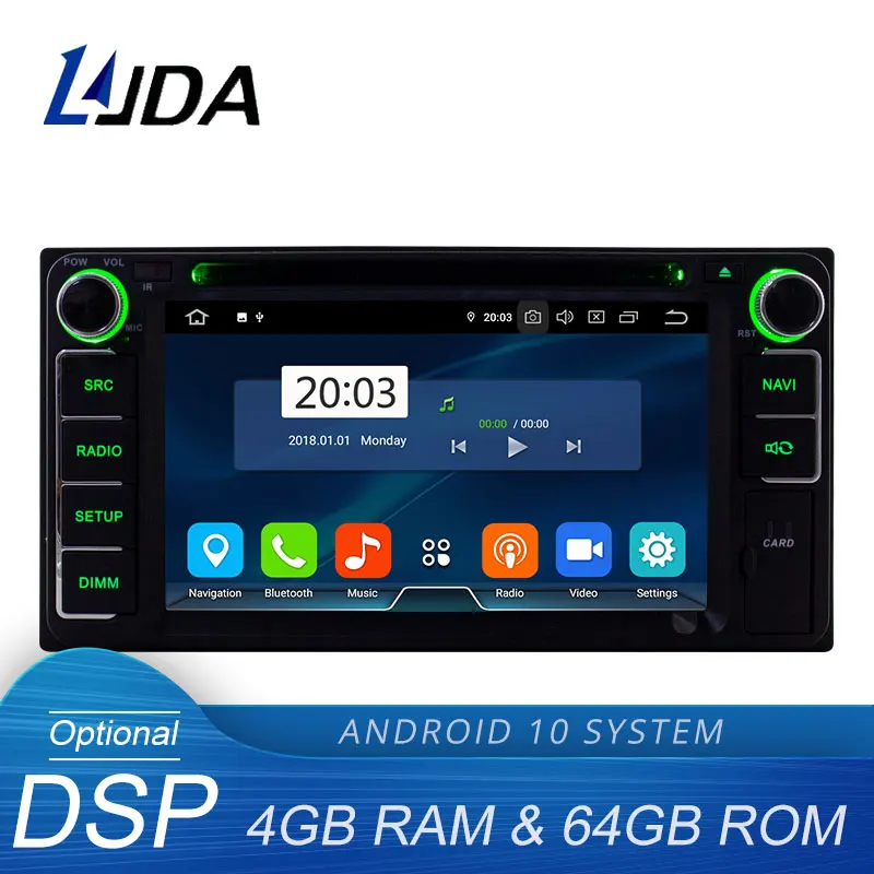 

Автомобильный DVD-плеер LJDA на ОС Android 10,0, DVD-плеер для Toyota RAV4, COROLLA, VIOS, HILUX, Terios, Land Cruiser 100, PRADO, DSP