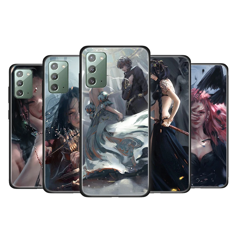 

Princess fantasy girl art for Samsung Galaxy Note 20 Ultra 10 Plus 5G M62 M60S M40 M31S M21 M10 F52 Soft Black Phone Case