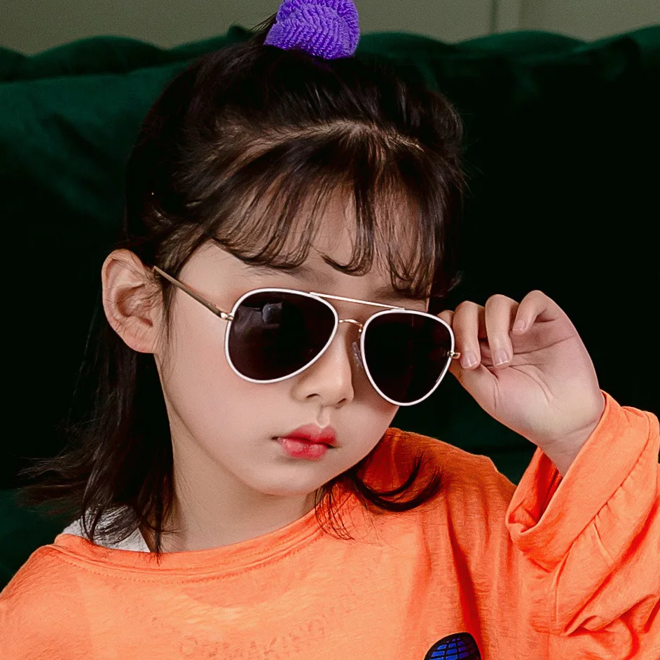 Детские солнцезащитные очки авиаторы 2020 зеркальные полимерные лягушки для