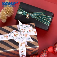 yama christmas ribbon 9 16 25 mm 100yardsroll grosgrain satin ribbons for xmas tree gift packaging decoration diy crafts