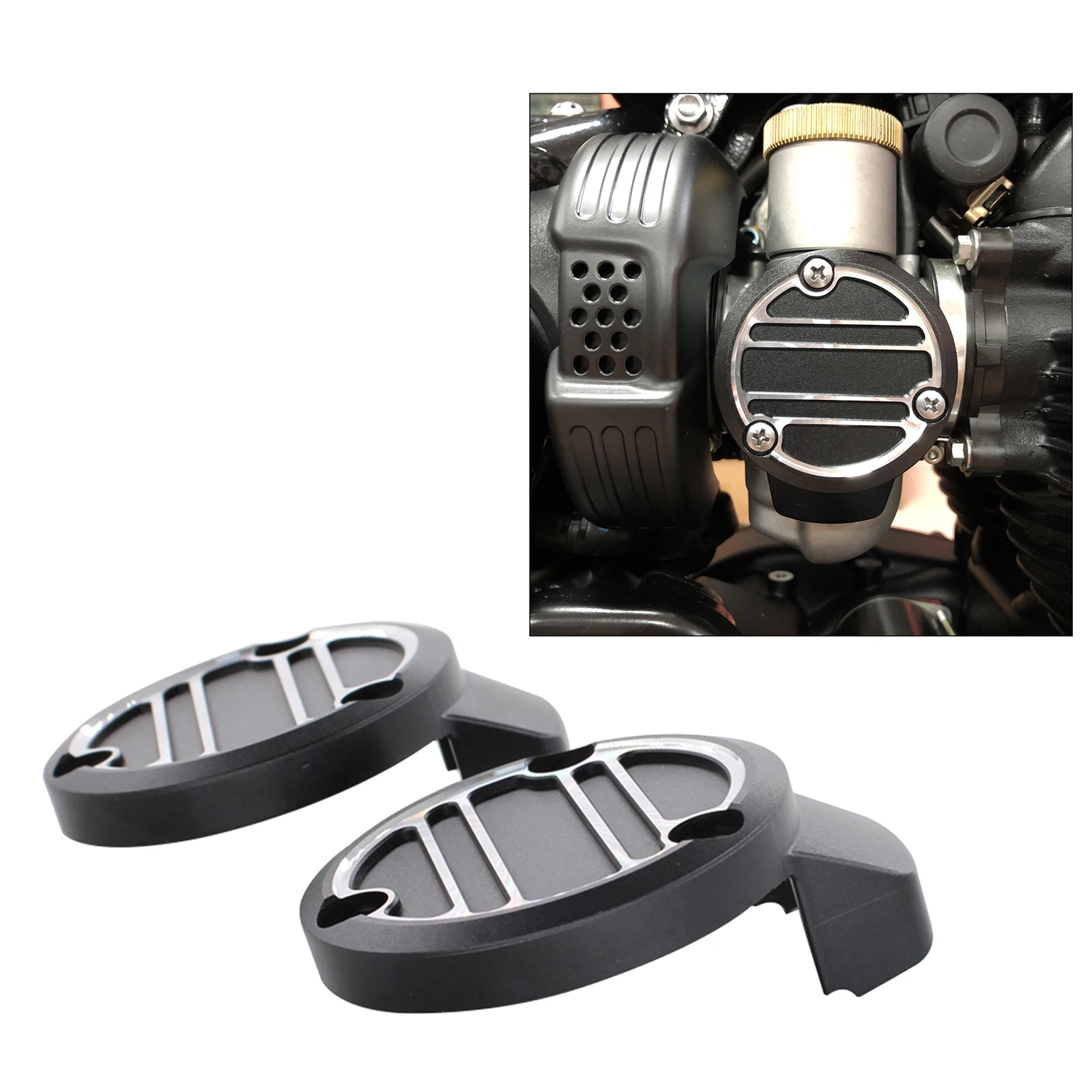 

Set of 2 Motorbike Ribbed Throttle Covers Set For Triumph Thruxton 1200 2016
