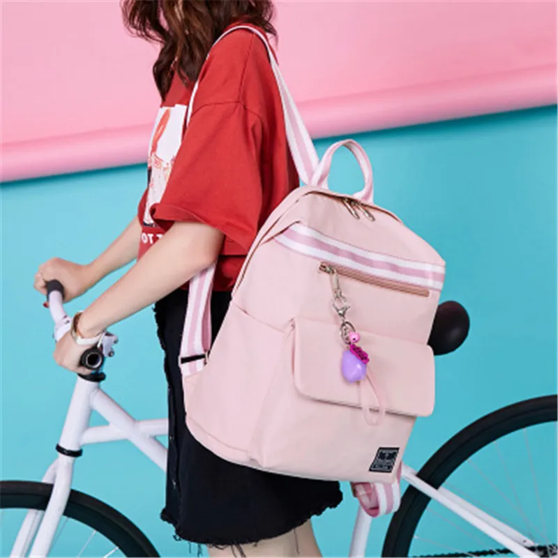 Водонепроницаемый нейлоновый рюкзак в простом стиле для женщин дорожные сумки с