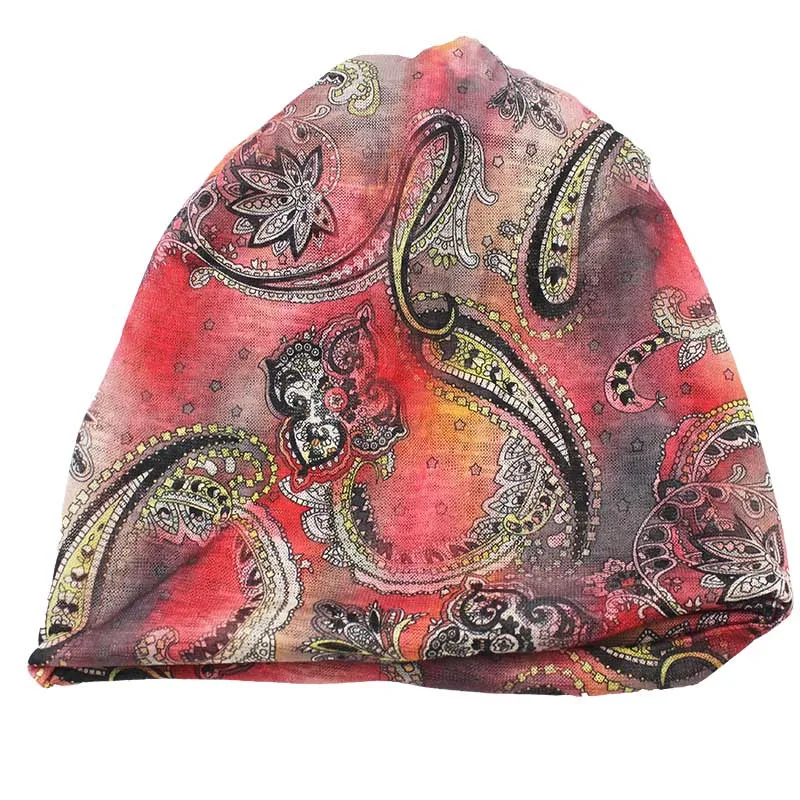 ALTOBEFUN тонкий винтажный дизайн кешью шапочки с черепами женский шарф маска для