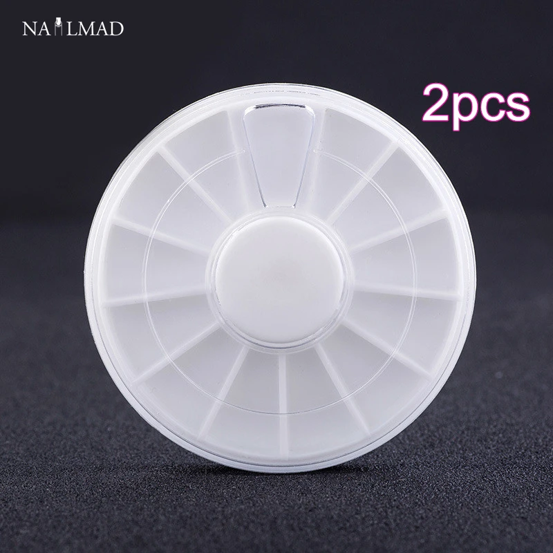 2 шт. пустая коробка для ногтей пластиковый контейнер нейл арта декоративный