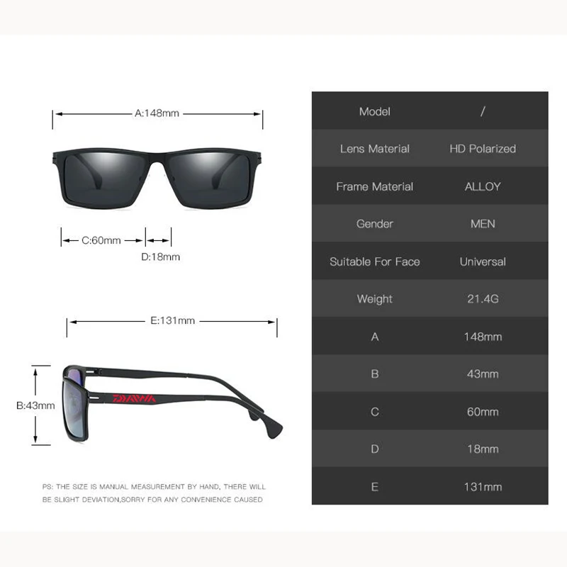 

Daiwa New Men Polarized Fishing Sunglasses Outdoor Sports Windproof Sand Goggle Sun Glasses UV Protection Glasses