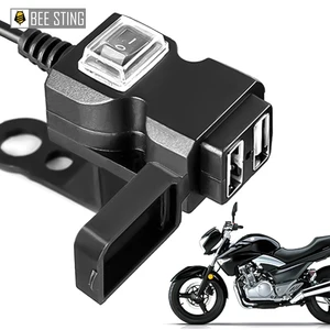 motorcycle socket splitter waterproof9 90v motorbike universal cigarette lighter dual usb charger power adapter for mobile phone free global shipping