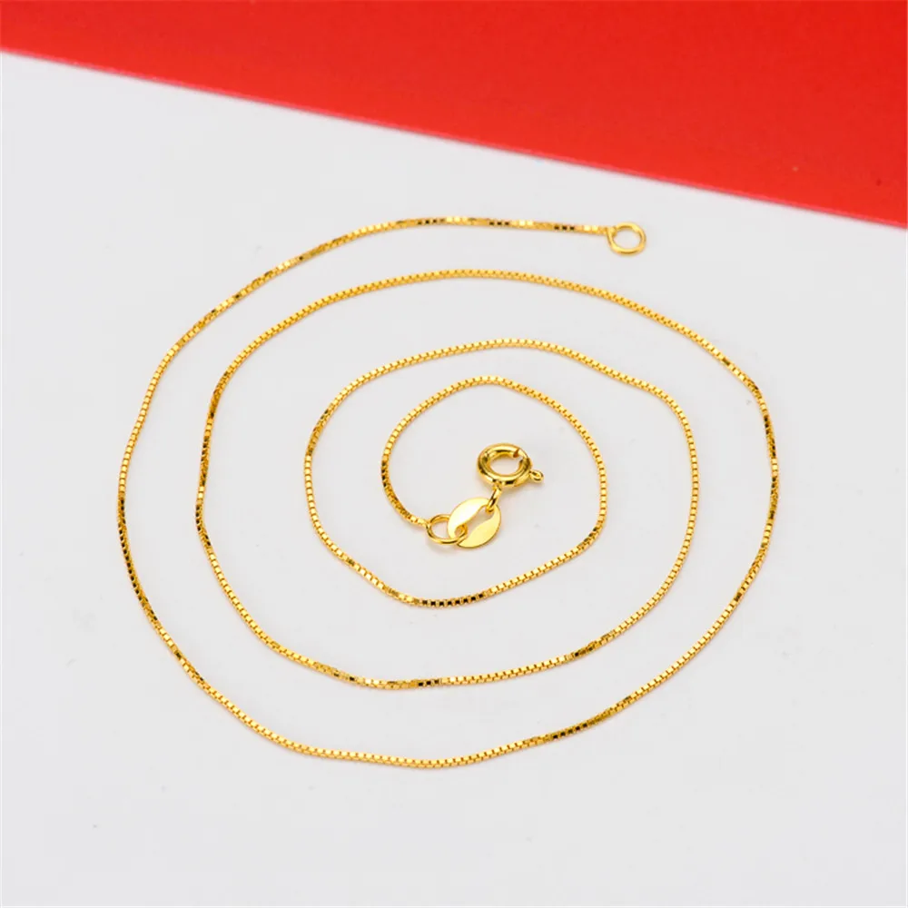 

Discount 16-18 Inches New Box chain Prayer Necklace Chains Pure 925 Sterling Silver Findings DIY Jewelry