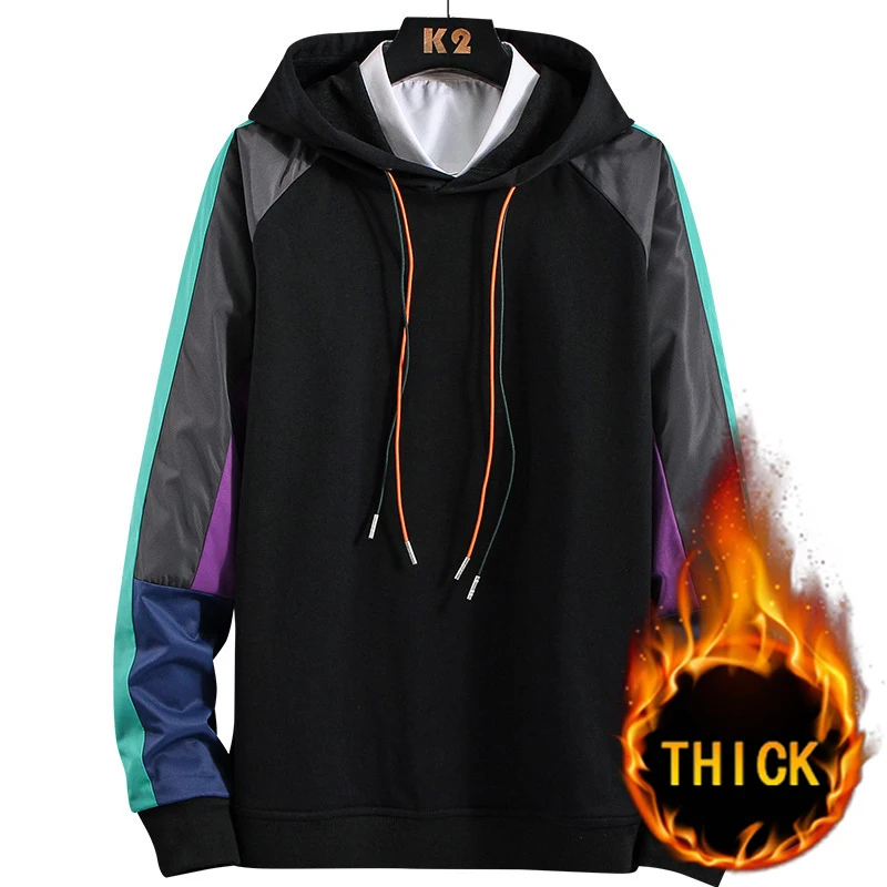 

Толстовка мужская зимняя составного кроя, свитшот, пуловер в стиле хип-хоп, уличная одежда, одежда для прогулок и бега