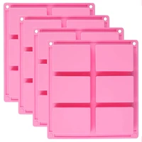 4 pack silicone soap molds 6 cavity rectangle diy soap molds for cake cupcake muffin coffee cake pudding and soap