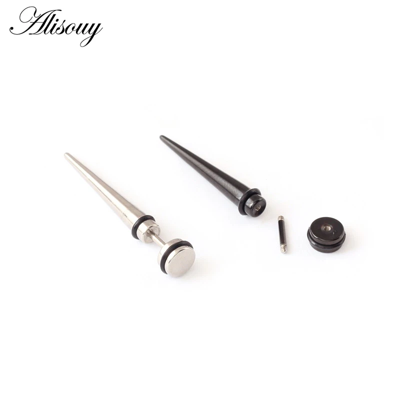 2 шт. модные в стиле рок панк хип хоп титан нержавеющая сталь черный серебристый