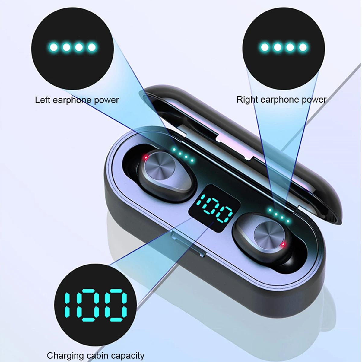 TWS беспроводные наушники bluetooth 5,0 светодиодный дисплей стерео водонепроницаемые спортивные наушники с аккумулятором 2000 мАч для Xiaomi