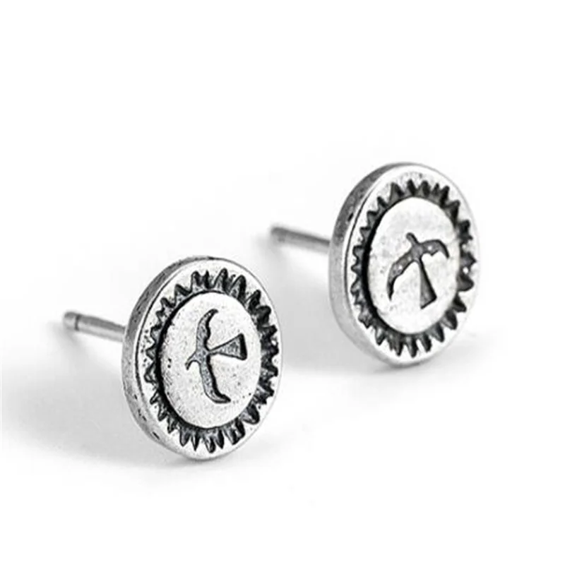 

Vintage Meta Silver Color Bird Stud Earrings Punk Hip Hop Men's And Women's Earrings Jewelry Trend New