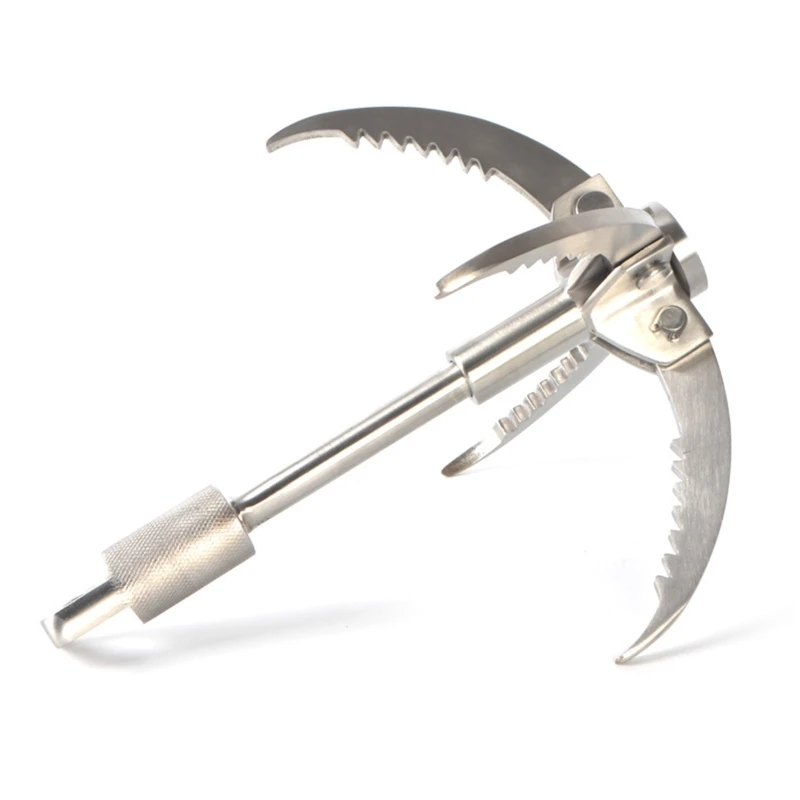 

Многофункциональное снаряжение для кемпинга на природе, снаряжение для выживания из нержавеющей стали, складной крючок с 4 когтями, карабин...