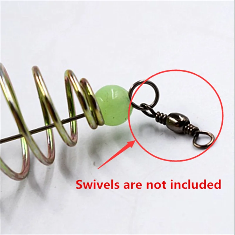 Fishing Accessories - Set of 10 Stainless Steel Inline Hanging Tackle Spring Lure Fishing Bait & Feeder Tools image 2