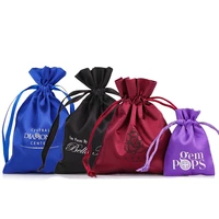 satin drawstring bag silk cloth jewelry bags cosmeticpackinghair pouches ribbonjade rope custom logosizecolor print 100p