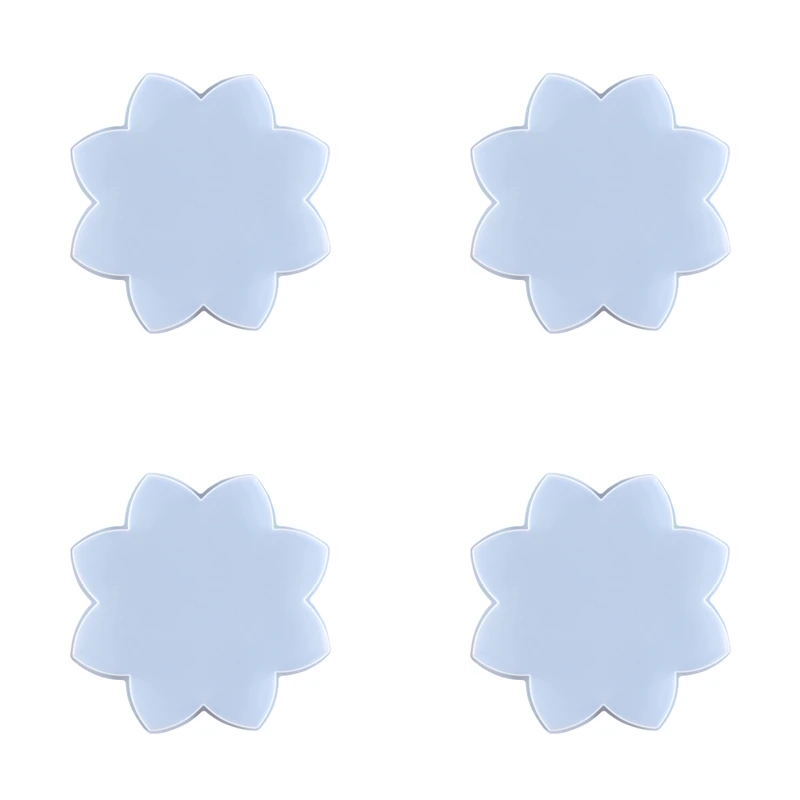 

4 Pcs Lotus Coaster Diy Silicone Crystal Glue Mold