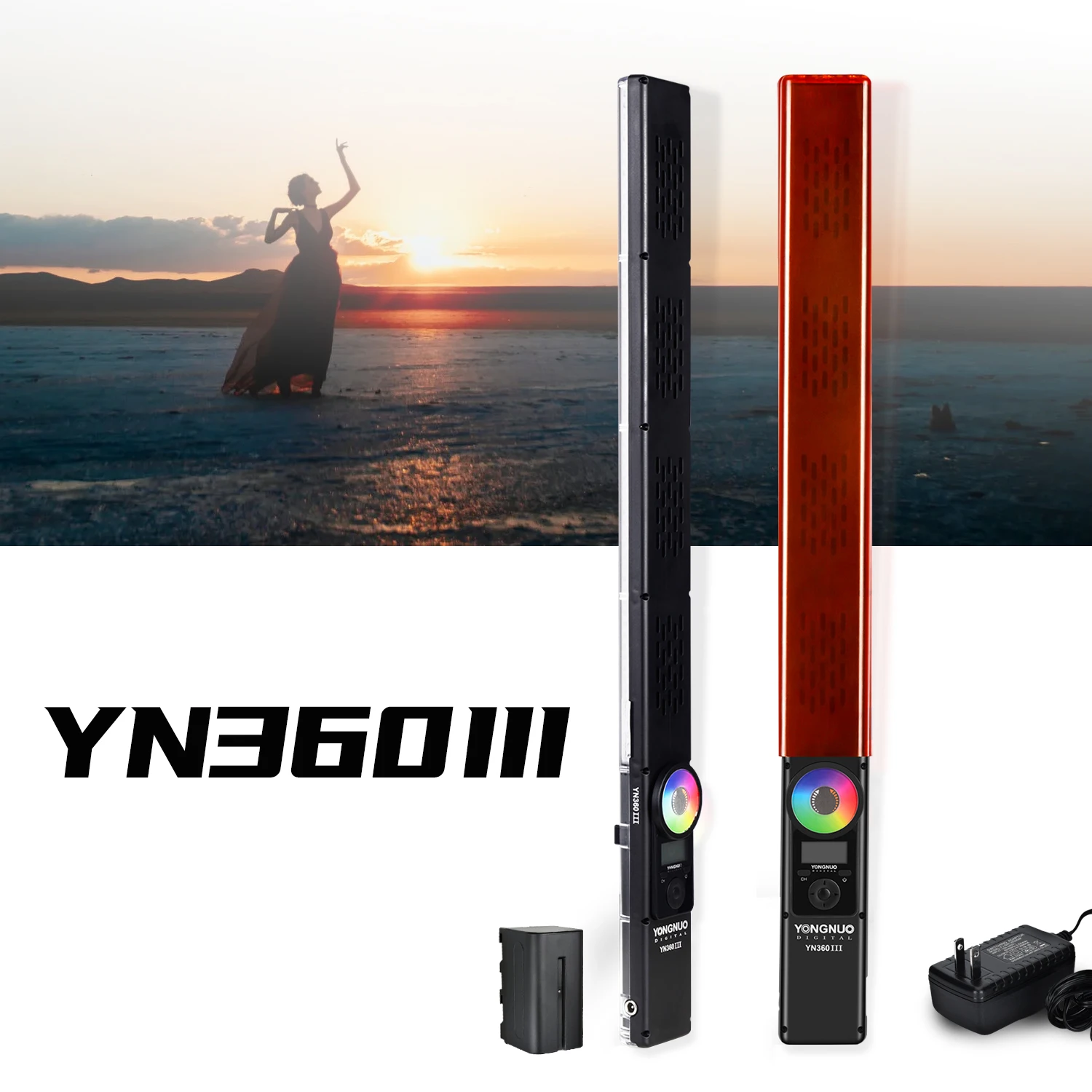 

YONGNUO YN360III 3200-5500K Bicolor+RGB Full Color Handheld LED Video Light Dimmable Fill Bar Touch Adjusting Mode