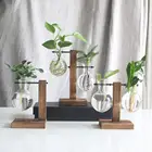 Креативная прозрачная ваза, стеклянная деревянная рамка, гидропонный цветочный горшок, бонсай для дома, гостиной, офиса, деликатный декор