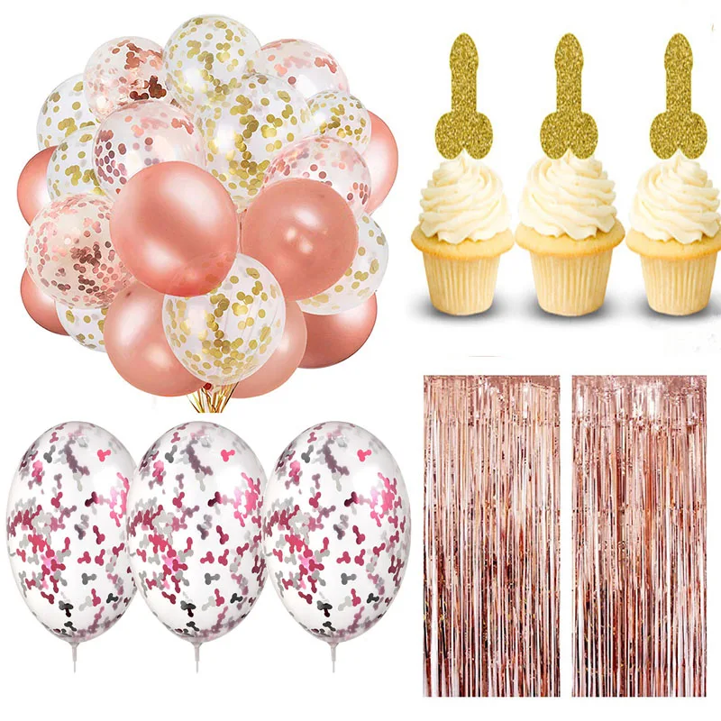 

Bachelorette Party Decorations Bridal Shower Supplies Kit Confetti Balloons Hen Party Decoration Supplies Rose Gold Party