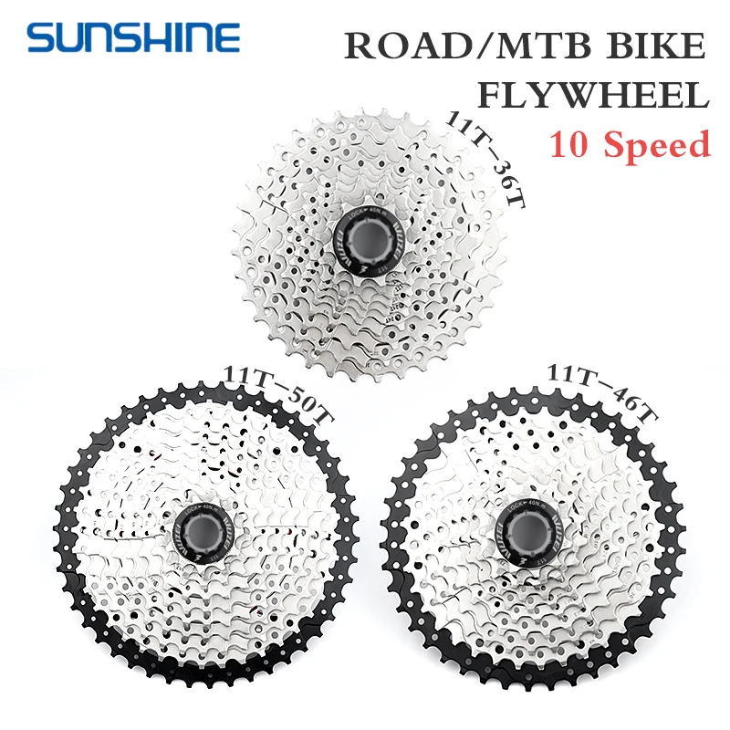 

SUNSHINE MTB Bicycle Flyweel 10 Speed 25T 28T 32T 36T 40T 42T 46T 50T Road Bike Cassettes 10V for Shimano HG Freewheel