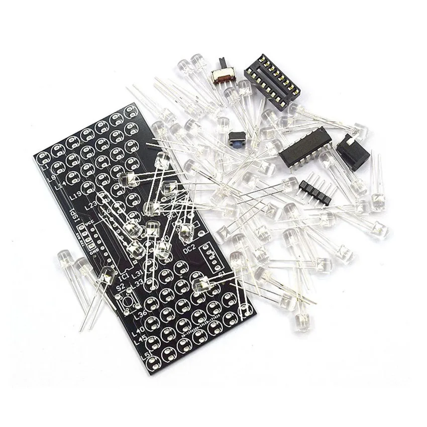 

Taidacent Electronic Circuit Learning Kit DIY Hourglass Kit Fun Electrical Educational Kit Welding Single-Chip LED Lamp DIY Part