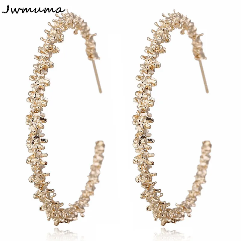 Женские серьги кольца в ретро стиле круглые геометрические серебристого цвета