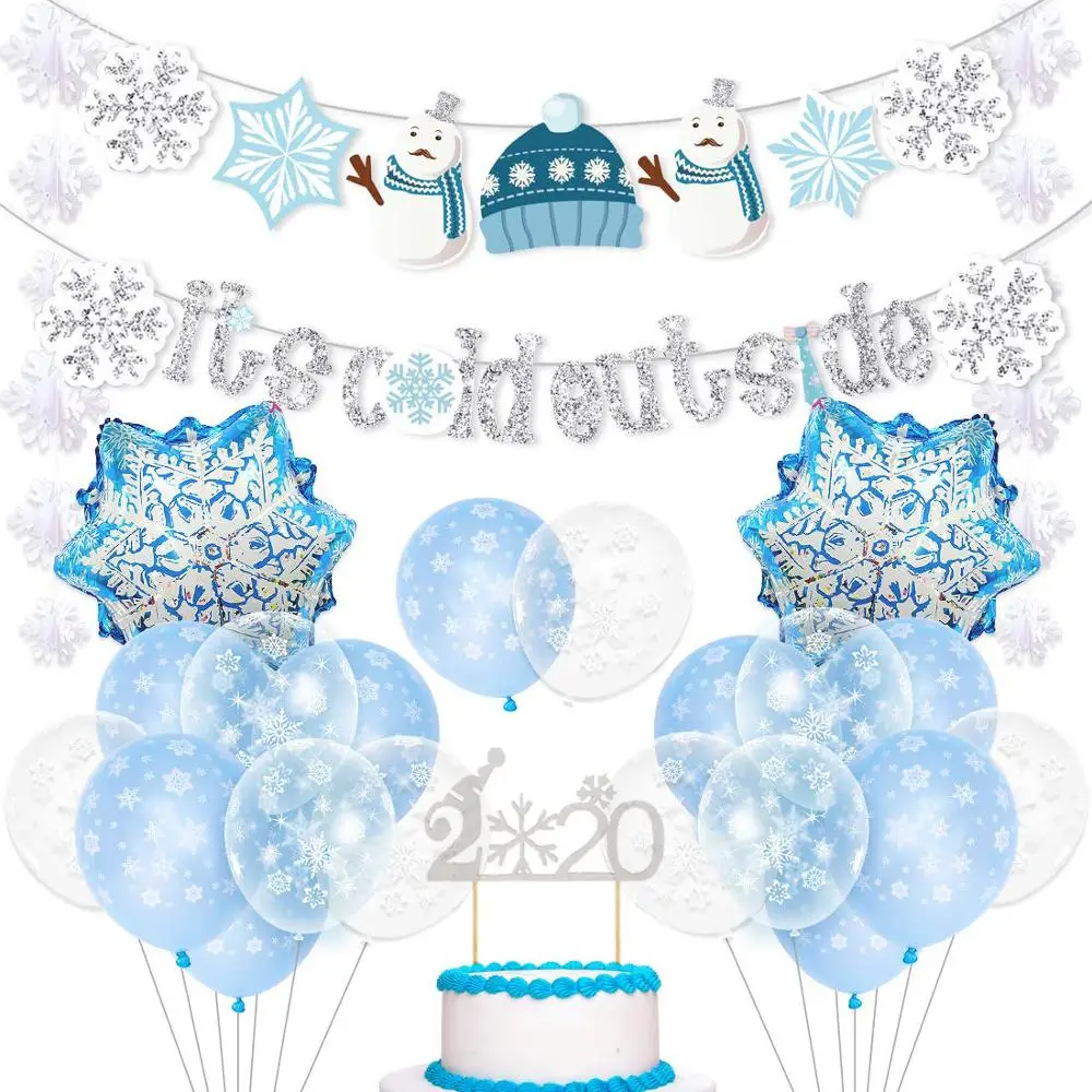 На улице холодно украшения для детского душа синяя Снежинка бумажный шарик