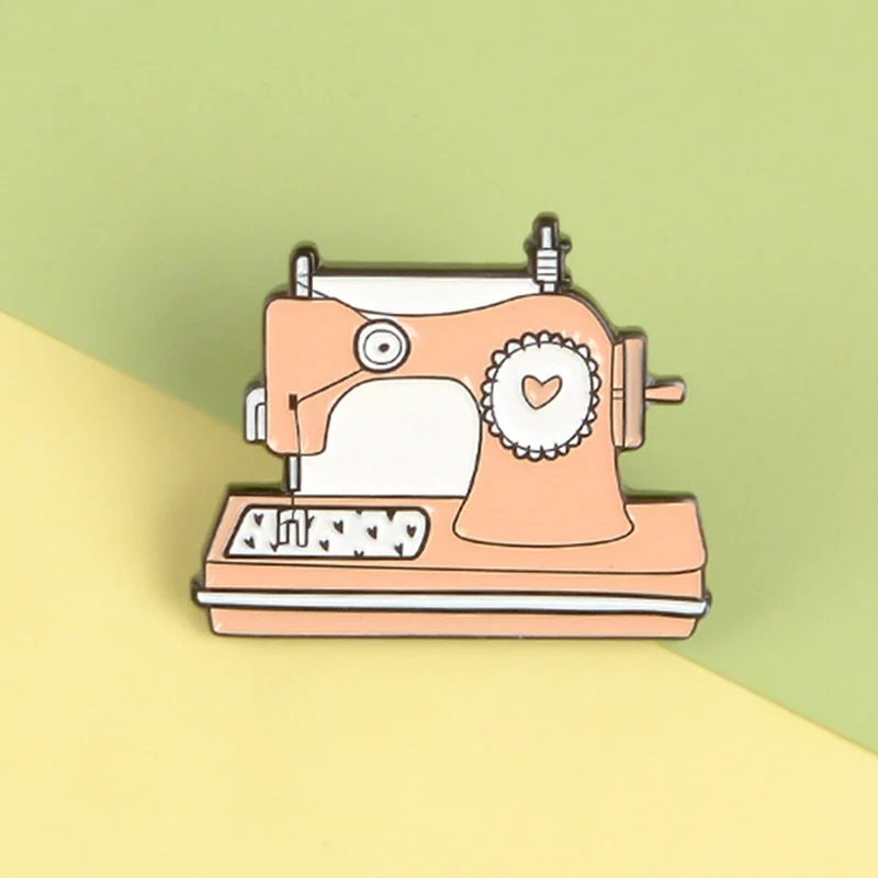 Мультфильм оранжевый швейная машина эмаль на булавке милый сердце Швейные