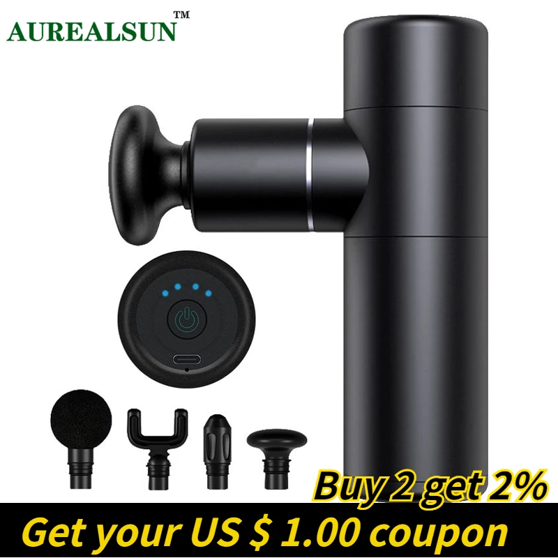 Электрический массажный пистолет мини массажер для глубокого массажа тканей