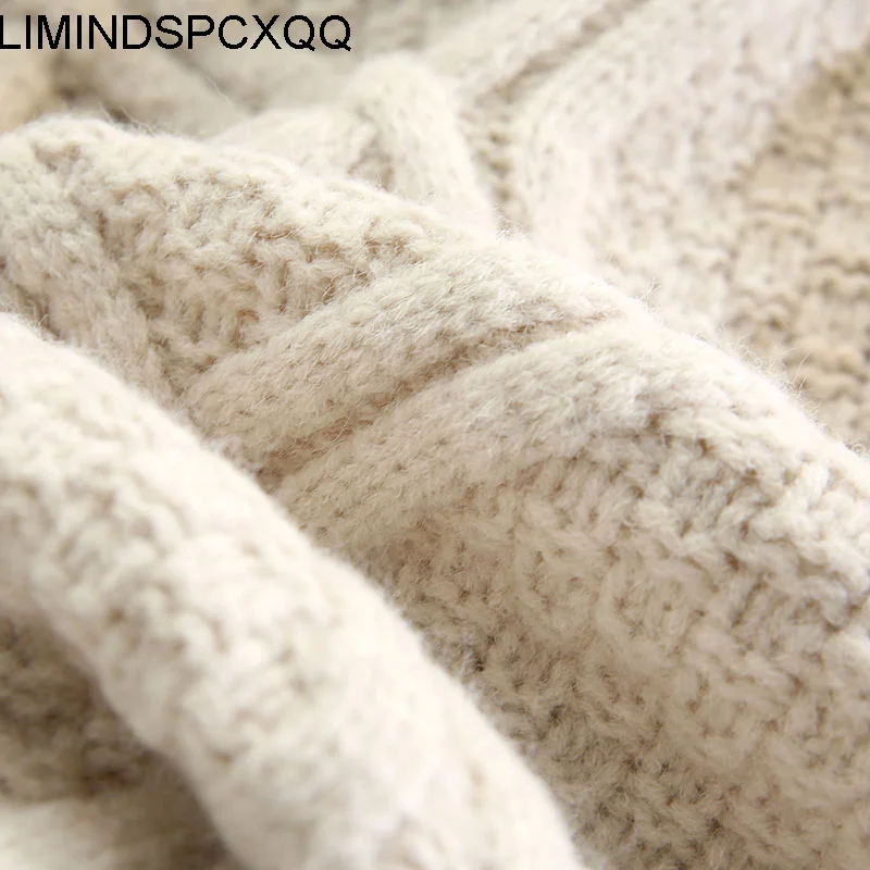 

Ladies Plaid Turtleneck Knitted Women Korean Sweaters Solid Thick Shirt line Thicken Warm Loose Match Pulls Outwear Coat Tops