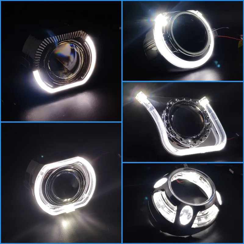 Angel Eyes Shrouds For Bi-Xenon Projector Lens 3.0 Hella 3R/Q5 Mask Covers Bezels Headlight Lenses Car Accessories Retrofit DIY |