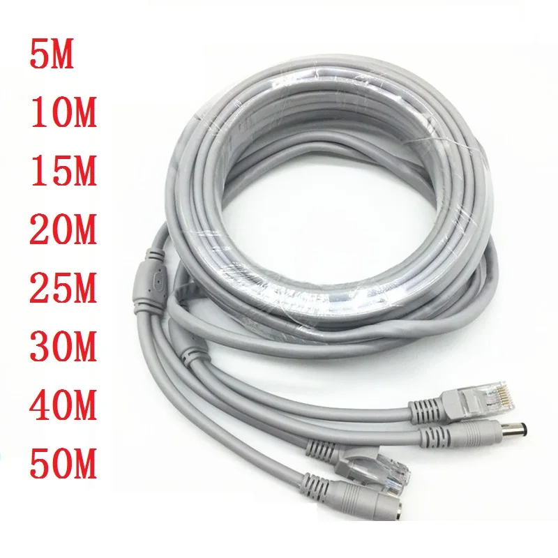 RJ45 Ethernet CCTV кабель Cat5e DC Power Cat5 Интернет сетевой шнур ПК компьютер для POE IP камеры