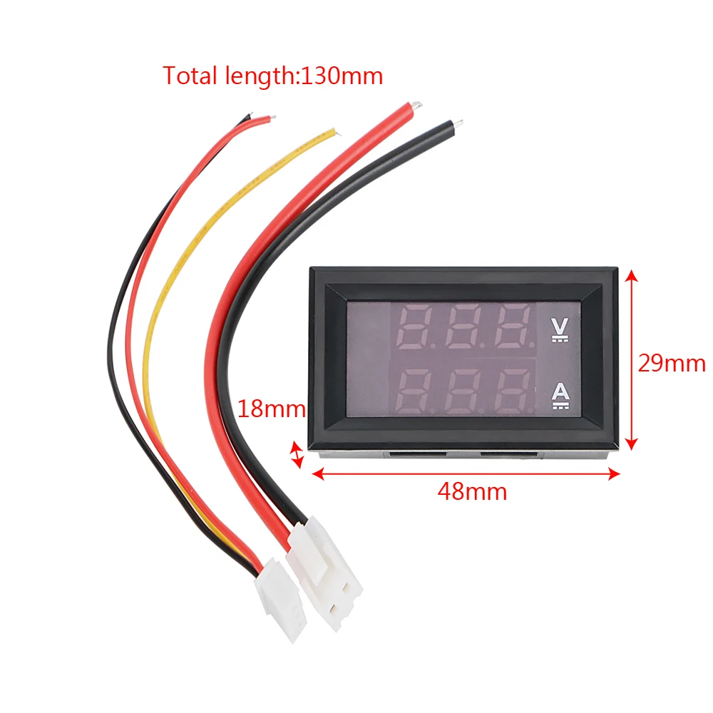 LEEPEE LED Display with Cable Volt Ampere Meter Mini Digital Voltmeter Ammeter DC 100V 10A Amperemeter Voltage Indicator Tester |