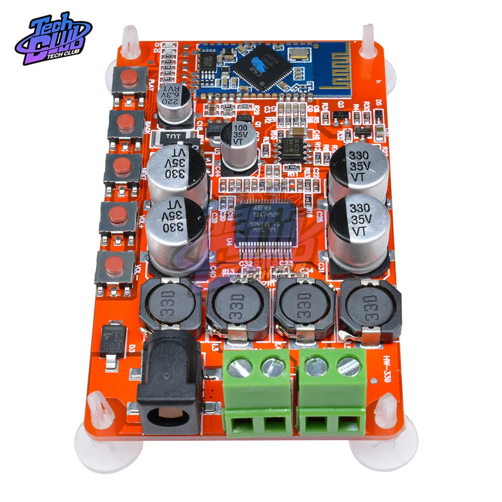 Плата усилителя мощности интерфейса 8-25 В постоянного тока TDA7492P 4 0 Bluetooth 2 1 2X50W + 12 А