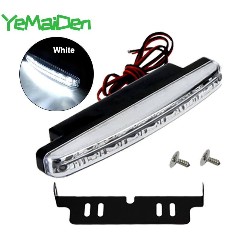 

1 pieces 8 LED Car External Styling DRL Fog Bulb Daytime Driving Running LED Light Waterproof White 12V 6000K Assembly