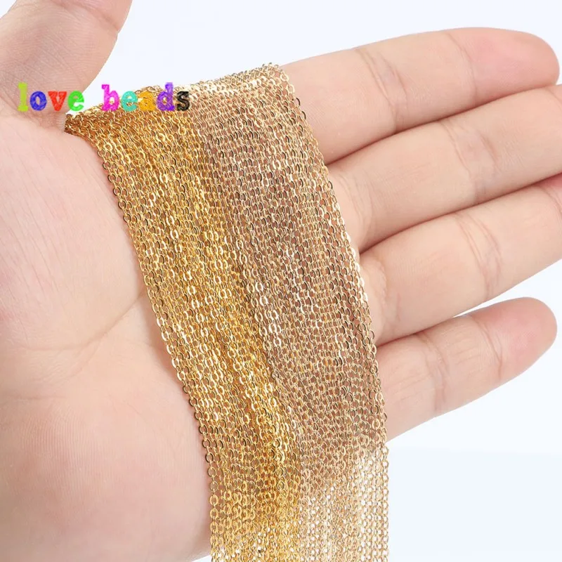 

12pcs/lot Metal Open Link 2.0mm Necklace Chains with Lobster Clasps for Jewelry Making DIY Accessories Supplies 40cm