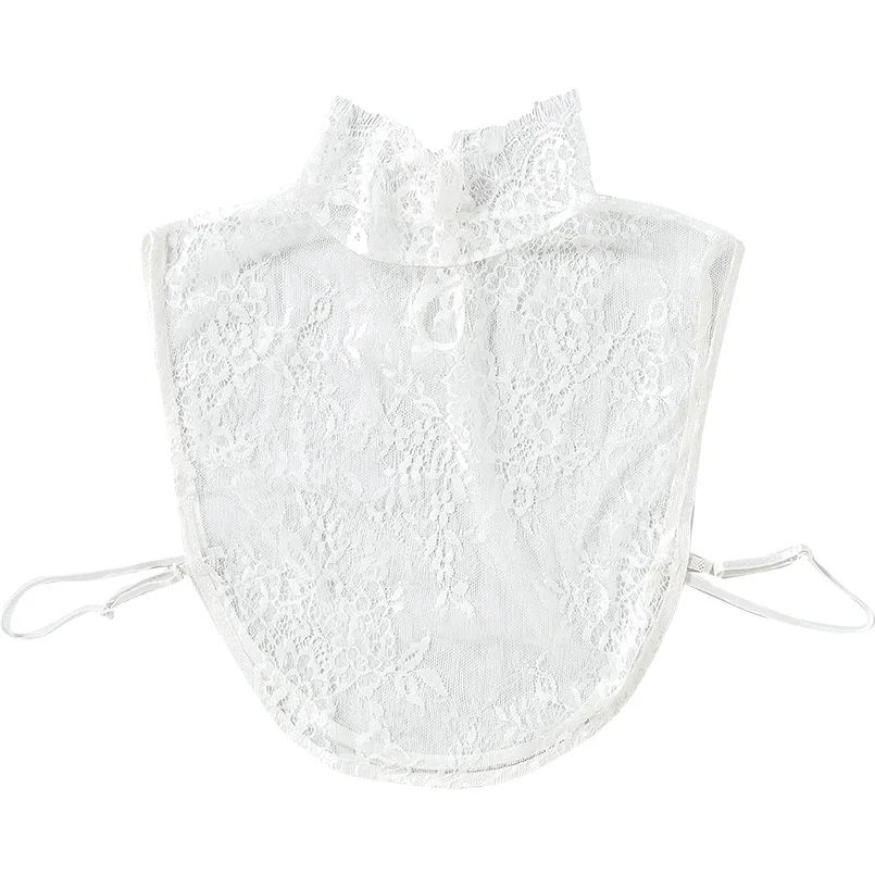 Льняная вышивка ложные воротники для женщин хлопок регулируемая съемная рубашка