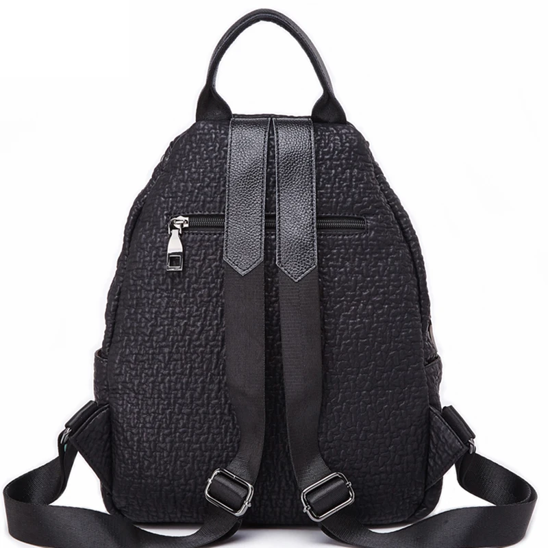 Женский винтажный рюкзак POMELOS черный школьный из искусственной кожи для девочек