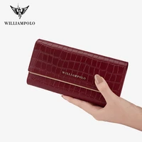 williampolo womens card holder purses leather long wallet zip hasp phone bag money coin pocket card holder female wallet purse