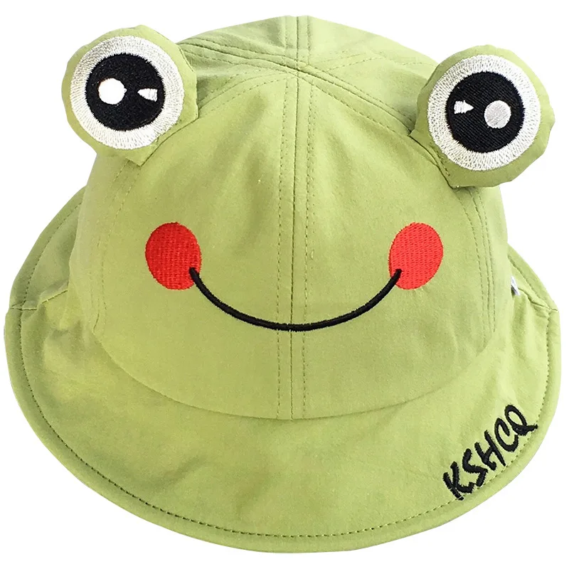 

NEW Cute Baby Hat Summer cartoon little frog fisherman's hat thin Breathable Cotton Boys Girls Bucket Hat Infant Sun Beach Cap