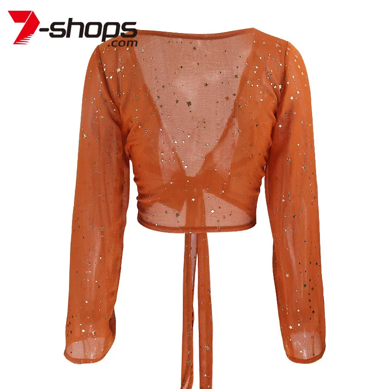 Женские летние блузки 2021 женские повседневные укороченные топы с длинным