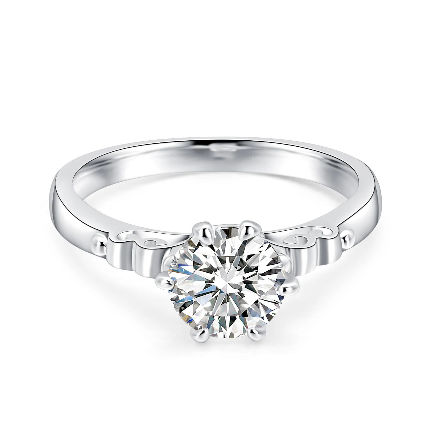 

Женское кольцо с муассанитом, 1 карат