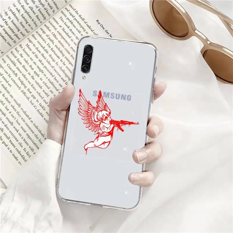 

Angel with gun Phone Case Transparent For Samsung Galaxy A71 A21s S8 S9 S10 plus note 20 ultra