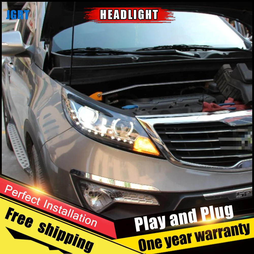 Автомобильные светодиодсветодиодный фары для Kia SportageR 2011 2013 светодиодный ные DRL