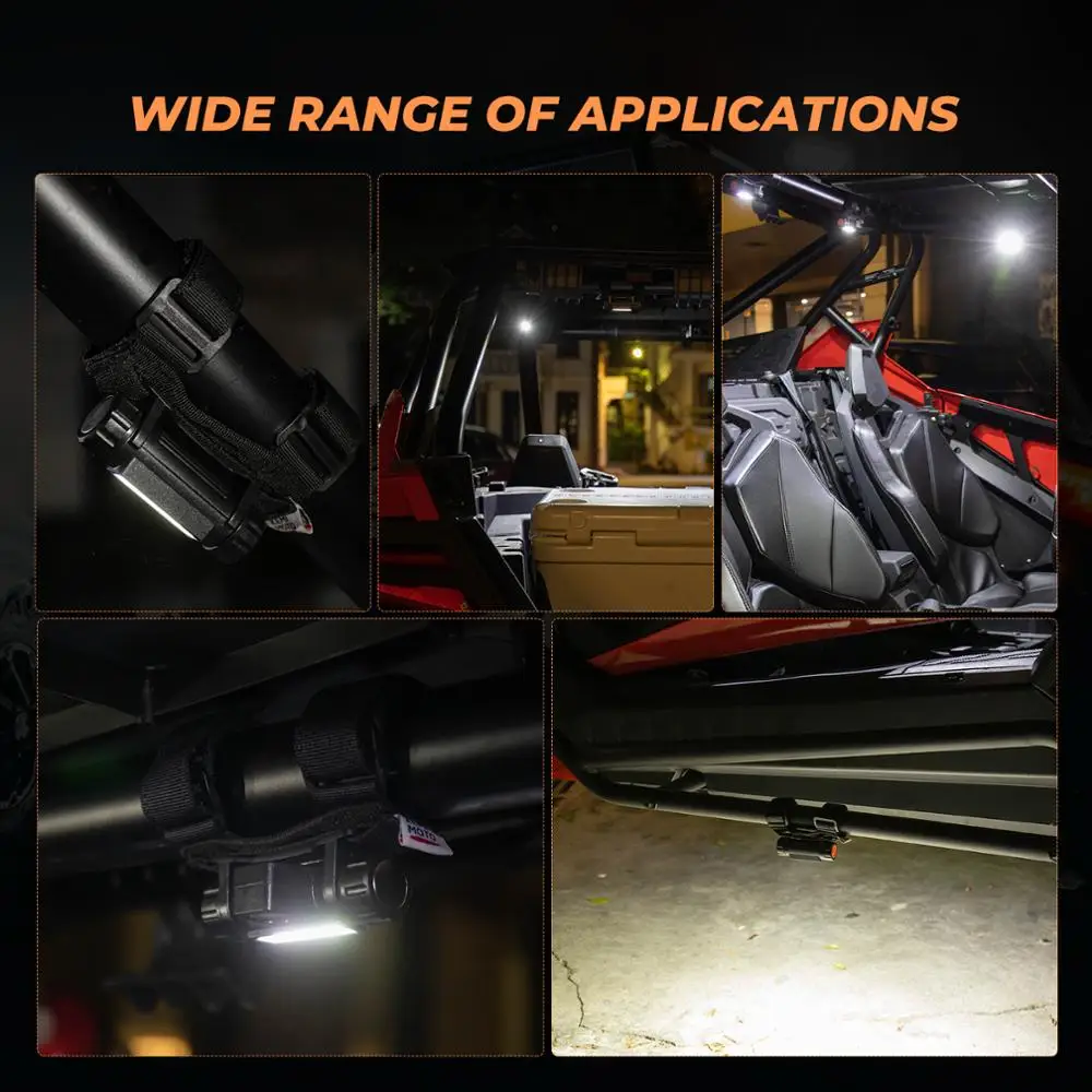 

1.5-2.0" Roll Bar LED Light KEMIMOTO for Can-Am Canam Maverick for Honda Pioneer for Polaris RZR Ranger For Jeep Wrangler