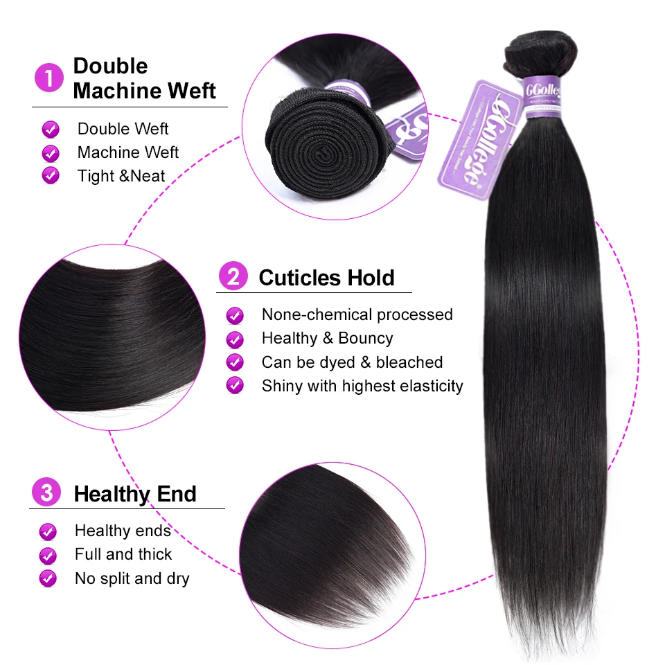 Прямые Пучки CCollege с 5x5 кружевными застежками бразильские 100% Человеческие волосы